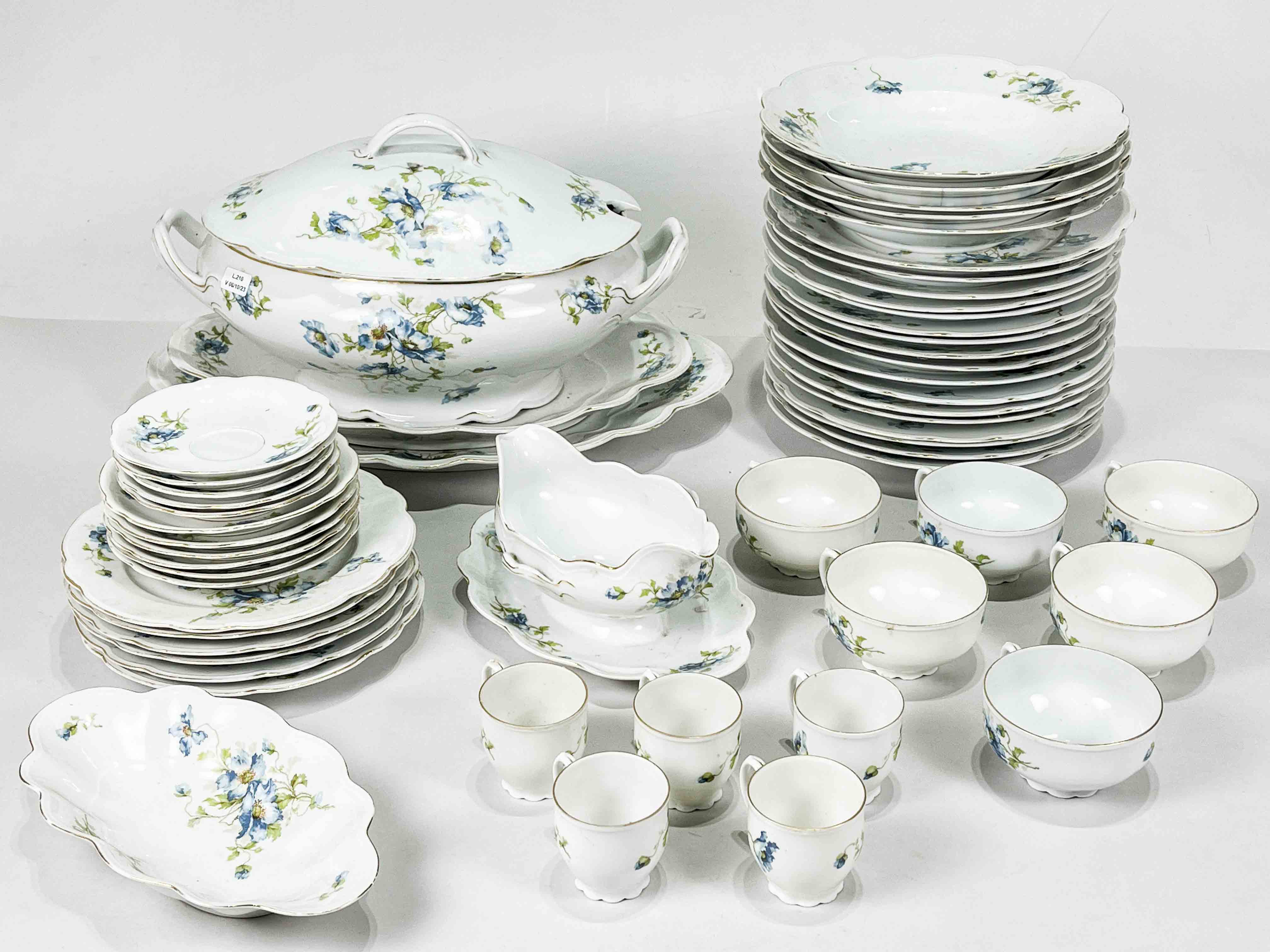 Set de 4 platos hondos porcelana checoslovaca shabby chic Altrohlau